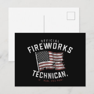 Cartão Postal Técnico Oficial de Fogos de Artifício Se Eu Corro,