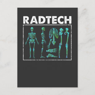 Cartão Postal Técnico Rad Tech Skeleton Xray Bones Técnico de 