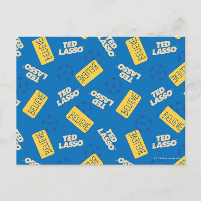 Cartão Postal Ted Lasso | Believe Sign and Ball Toss Pattern (Frente)