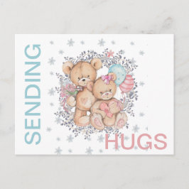 Cartão Postal Teddy Bear Love Sente-Se Bem Enviando Cartão-Posta