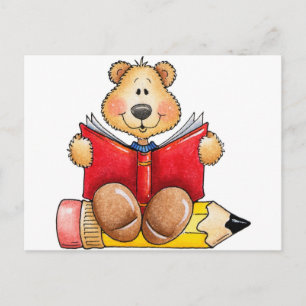 Cartão Postal Teddy Bear Reading