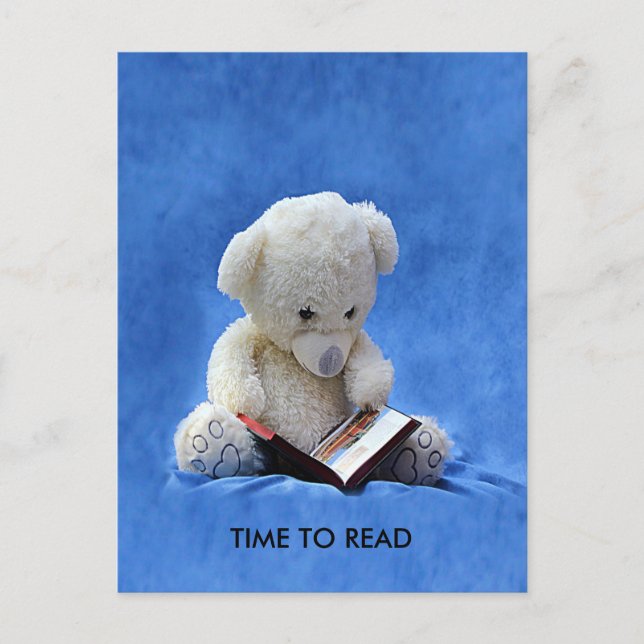 Cartão Postal Teddy Bear Time to Read Postcard, ZKOA (Frente)