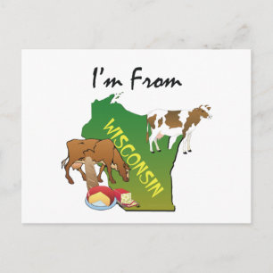 Cartão Postal TEE Eu Sou de Wisconsin