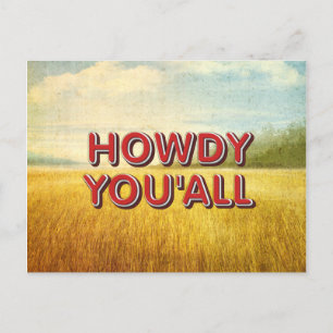 Cartão Postal TEE Howdy Vocês todos