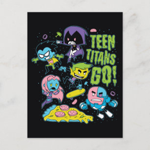Cartão Postal Teen Titans Go!   Gráfico de pizza da primavera d