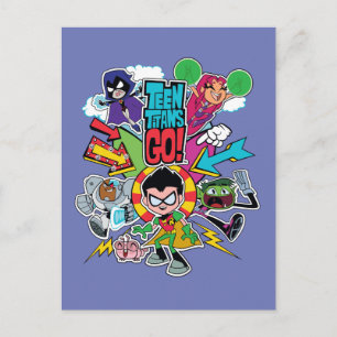 Cartão Postal Teen Titans Go! Gráfico de Seta de Equipe