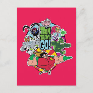 Cartão Postal Teen Titans Go! Gráfico do grupo de equipes