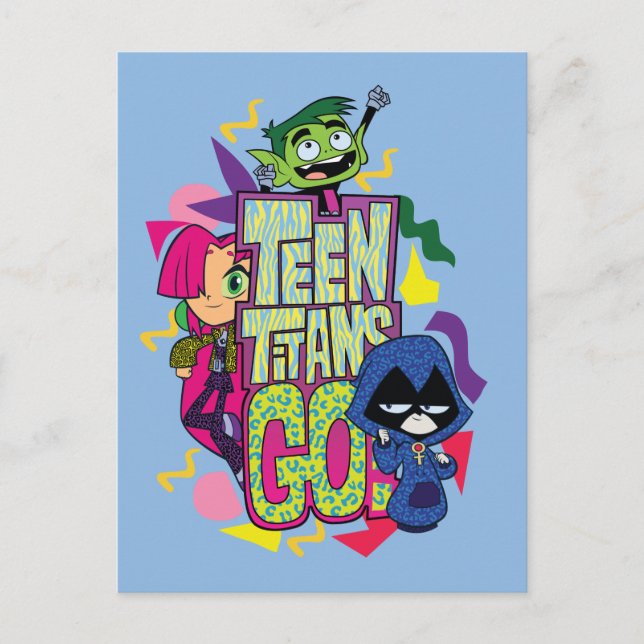 Cartão Postal Teen Titans Go! | Logotipo Impresso "Raparigas" (Frente)