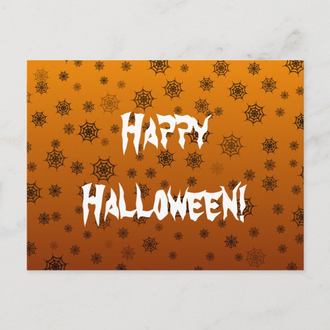 Cartão Postal Teia de Aranha de Halloween (Frente)