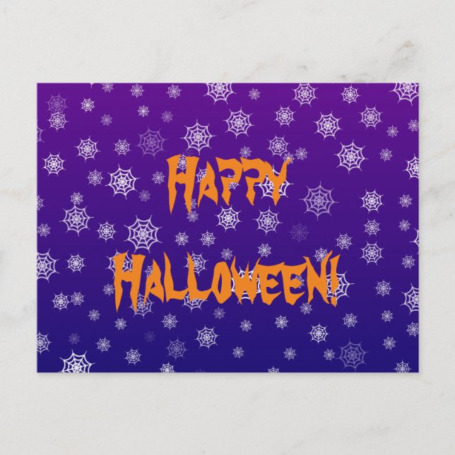Cartão Postal Teia de Aranha de Halloween (Frente)