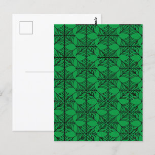 Cartão Postal Teias de Aranha de Halloween em Verde