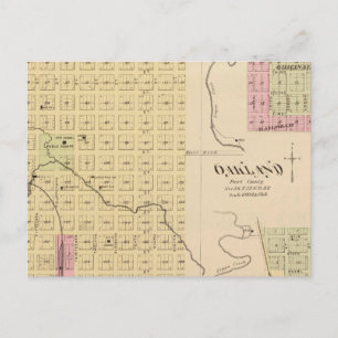 Cartão Postal Tekamah, Oakland e Lyons, Nebraska