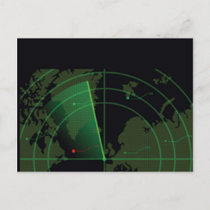 Cartão Postal Tela de radar retroativo