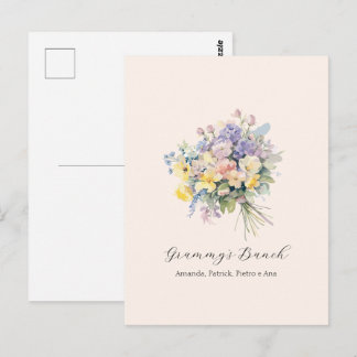 Cartão Postal Tela Personalizada Avó Flor Neto/a