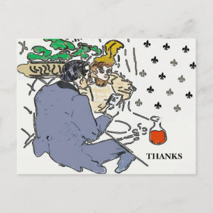 Cartão Postal Telefone celular da Cena do Restaurante, Cartão-po