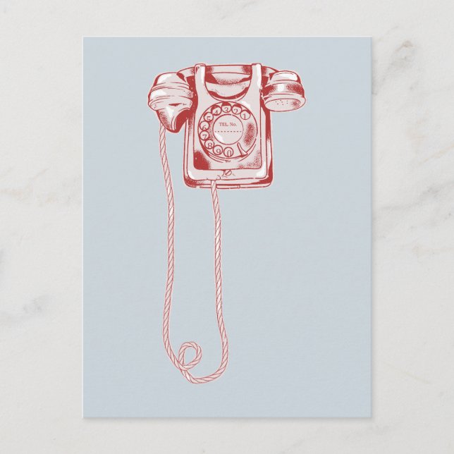 Cartão Postal Telefone de discagem rotativa de 80s (Frente)