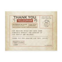 Telegrama Obrigado cartas pelo casamento