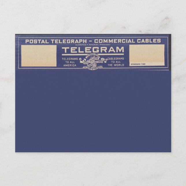 Cartão Postal Telegrama Vintage (Frente)