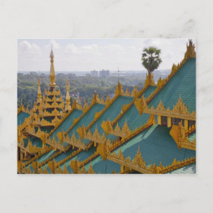 Cartão Postal Telhados da Pagoda Shwedagon, Yangon, Myanmar