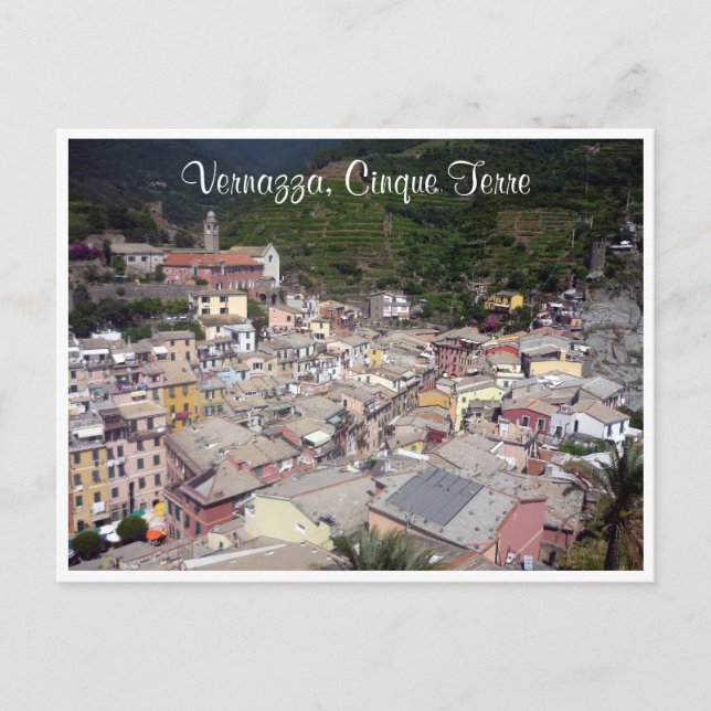 Cartão Postal telhados de vernazza cinque (Frente)