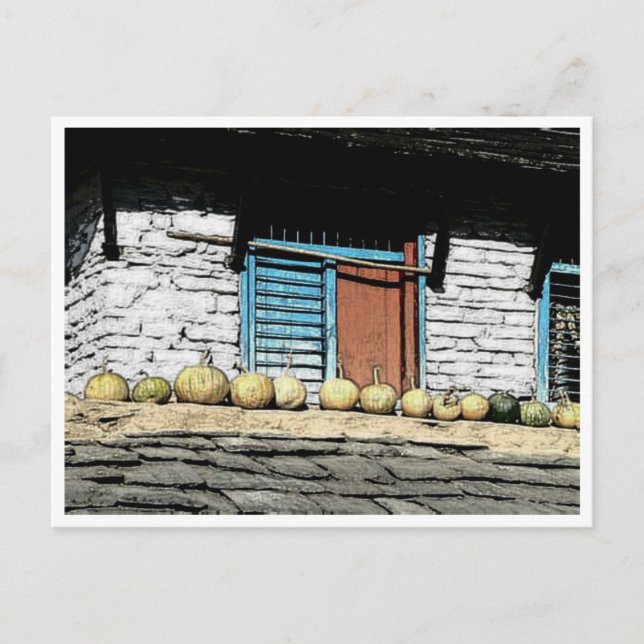 Cartão Postal Telhados do Nepal (Frente)