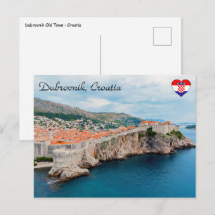 Cartão Postal Telhados e muralhas famosas da Cidade Velha de Dub