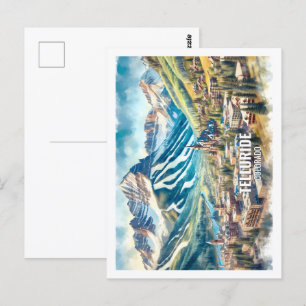Cartão Postal Telluride Colorado USA Familiar Place Watercolor