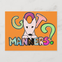 TEM MANNERS? Arte para animais Bull Terrier ingles