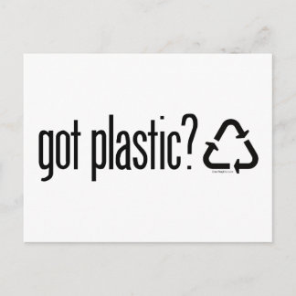 Cartão Postal tem plástico?Sinal de Reciclagem
