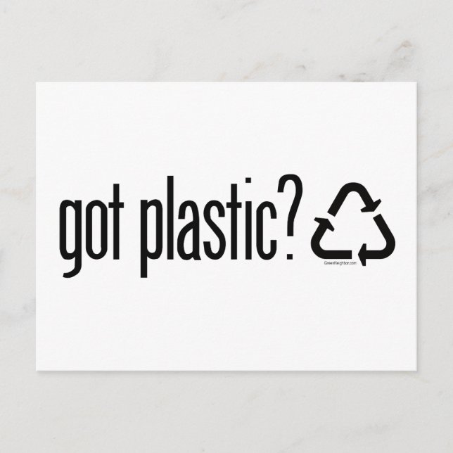 Cartão Postal tem plástico?Sinal de Reciclagem (Frente)