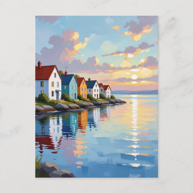 Cartão Postal Tema Costeiro | Mantendo Contato (Frente)