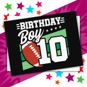 Cartão Postal Tema de Festa de Futebol para Menino de 10 Anos de