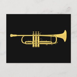 Cartão Postal Tema de Música de Trompete do ouro