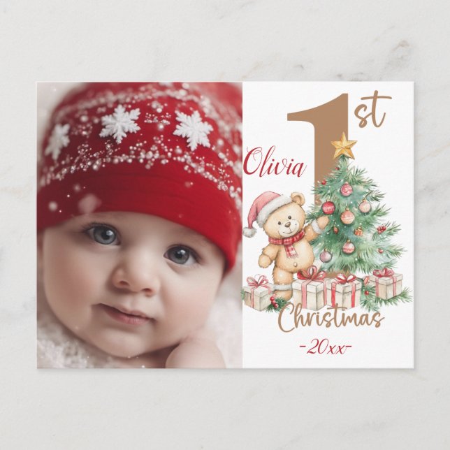 Cartão Postal Tema de Natal Colorido Moderno (Frente)