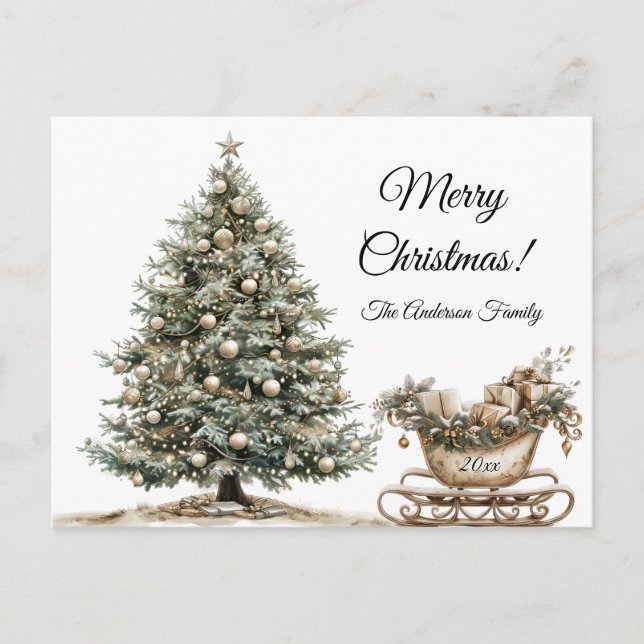 Cartão Postal Tema de Natal Colorido Moderno (Frente)