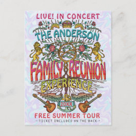 Cartão Postal Tema de tíquete de Banda de Reunião da Família Ret