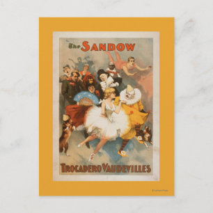 Cartão Postal Tema do Carnaval de Sandow Trocadero Vaudevilles