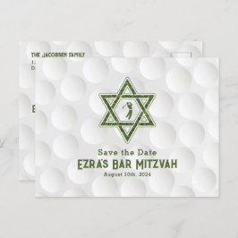 Cartão Postal Tema Golf Bar Mitzvah Salve a Data