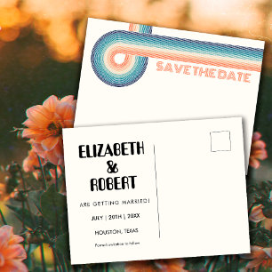 Cartão Postal Tema Retro Casamento Vintage Colorido Anos 70 Salv