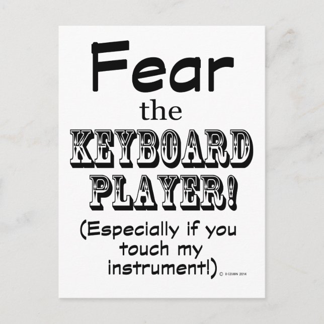 Cartão Postal Teme O Jogador De Teclado (Frente)