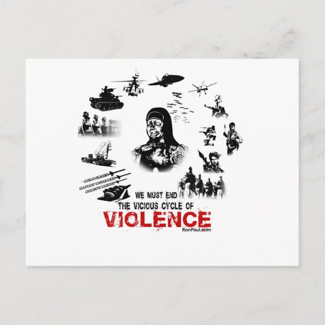 Cartão Postal Temos de acabar com o círculo vicioso da violência (Frente)