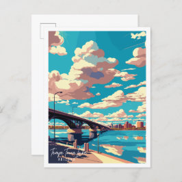 Cartão Postal Tempe Town Lake Arizona EUA viagens vintage