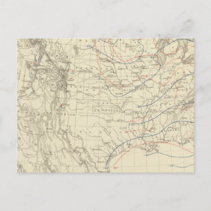 Cartão Postal Temperatura média dos EUA