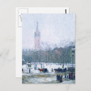 Cartão Postal Tempestade de neve, Madison Square. Belas artes na