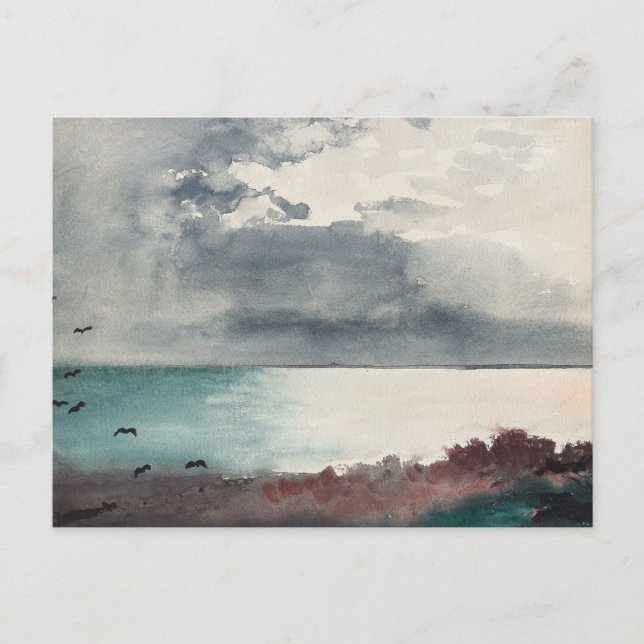 Cartão Postal Tempestade que se aproxima, Costa do Maine | Winsl (Frente)