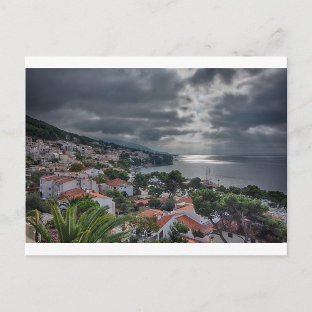 Cartão Postal Tempestade sobre Brela, Croatia (Frente)