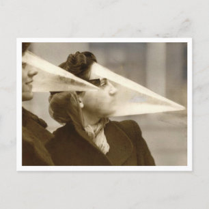 Cartão Postal Tempestades de neve com proteção de face plástica