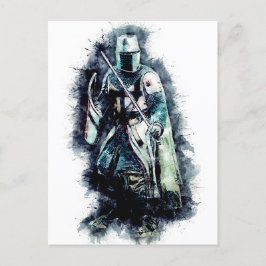 Cartão Postal Templar Knight O guerreiro heroico e cruzado