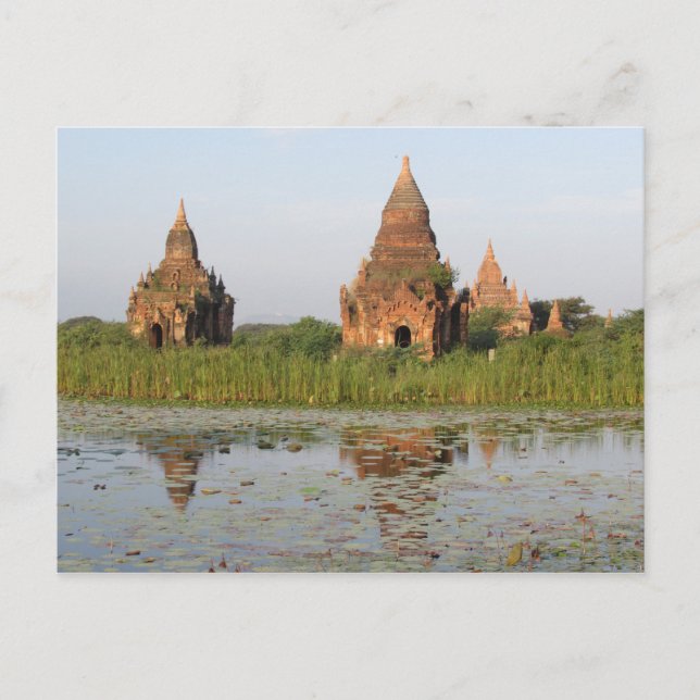 Cartão Postal Temple Refletion, Bagan, Myanmar Postcard (Frente)