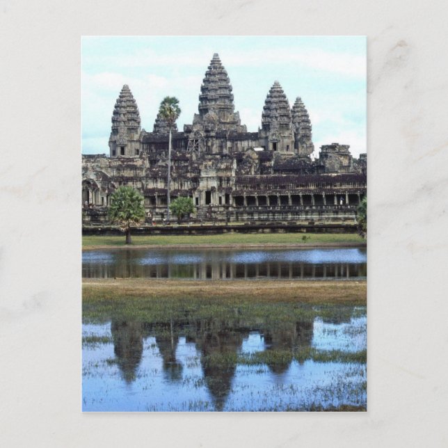Cartão Postal Templo Angkor Wat Camboja Fotografia de Viagem (Frente)